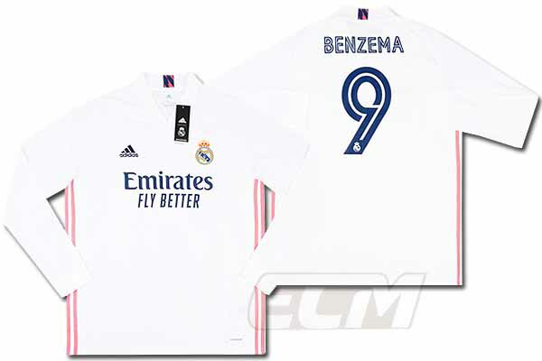 【予約ECM32】【オススメ】レアルマドリード ホーム 長袖 9番 ベンゼマ【20-21/サッカー/ユニフォーム/Real Madrid/スペインリーグ/Benzema】 1