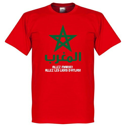 【予約RET06】RE-TAKE モロッコ "Allez Morocco" Tシャツ レッド【サッカー/モロッコ代表/ハキミ/ジイェフ/ワールドカップ】ネコポス対応可能