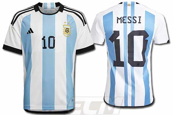 2つ星【国内未発売】アルゼンチン代表 ホーム 半袖 10番リオネル メッシ 【サッカー/2022/messi/カタールW杯/ユニフォーム】