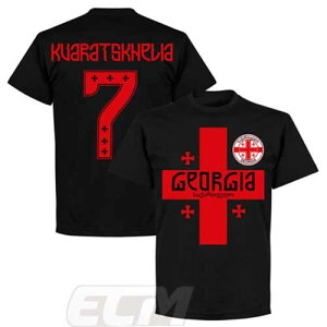 【予約RET06】RE-TAKE ジョージア代表 Team Tシャツ 7番 クヴァラツヘリア ブラック【サッカー/Georgia/Kvaratskhelia/ワールドカップ】ネコポス対応可能