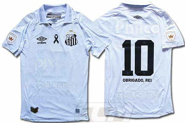 【貴重】【国内未発売】サントス ホーム 半袖 10番ペレ トリビュートモデル【Umbro/サッカー/2022/ブラジルリーグ/PELE/Santos】
