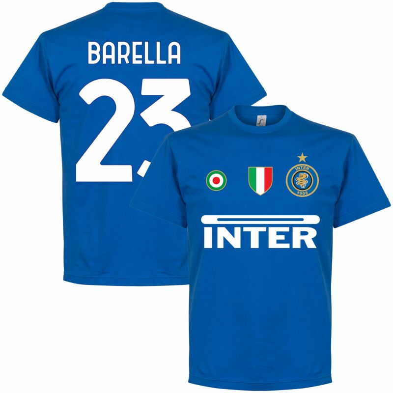 青23【予約RET06】RE-TAKE インテル Team Tシャツ 23番 バレッラ ブルー【サッカー/Inter Milan/Barella/セリエA】ネコポス対応可能