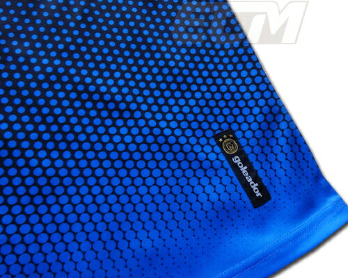 ECムンディアルの【人気シリーズの新作】Goleador G440-4 昇華グラデーションドット プラクティスTシャツ ブラックxダークブルー【ゴレアドール/フットサル/トレーニング/サッカー】ネコポス対応可能｜アングル3