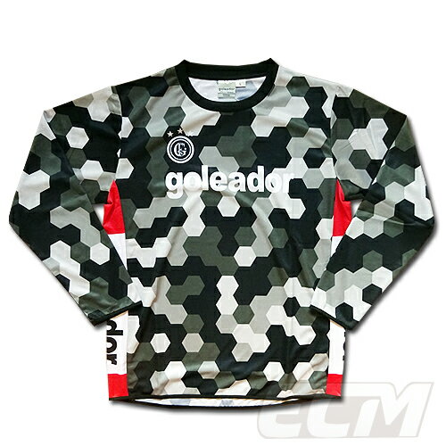 【GOL2023AW】Goleador G2580 ヘキサゴン柄 ロングスリーブ プラクティスシャツ ブラック【ゴレアドー..