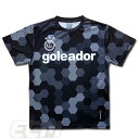 【人気シリーズの新作】Goleador G440-6 昇華ヘキサゴン柄 プラクティスTシャツ ブラック【ゴレアドール/フットサル/トレーニング/サッカー】ネコポ...