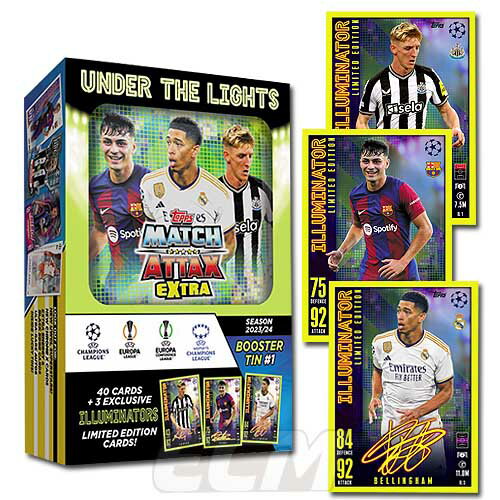 【TOP02】ILLUMINATOR缶【国内未発売】TOPPS Match Attax 23-24 EXTRA チャンピオンズリーグカード 追加版 ブースター缶#1【サッカー/トレカ/Champions League/トレーディングカード】