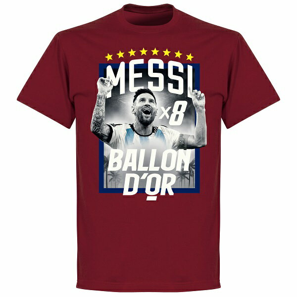 【BAL23】【国内未発売】RE-TAKE リオネル メッシ x8 Ballon D 039 Or 2023 Tシャツ マルーン【サッカー/Messi/アルゼンチン代表/マイアミFC】ネコポス対応可能