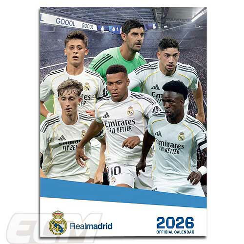 【予約ECM10】先行予約特典100引【国内未発売】レアルマドリード 2026 オフィシャル A3壁掛けカレンダ..
