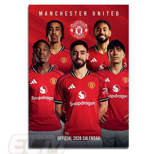 【ECM10】【国内未発売】マンチェスターUTD 2026 A3壁掛けカレンダー ポスターサイズ【プレミアリーグ/..