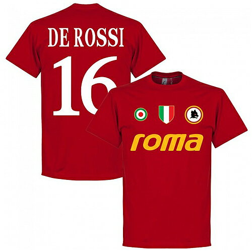 【予約RET06】エンジ16RE-TAKE ASローマ Team Tシャツ 16番 デ・ロッシ エンジ【サッカー/Roma/De Rossi/セリエA】ネコポス対応可能