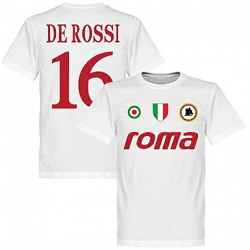 【予約RET06】ホワイト16RE-TAKE ASローマ Team Tシャツ 16番 デ・ロッシ ホワイト【サッカー/Roma/De Rossi/セリエA】ネコポス対応可能