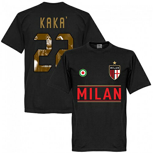 【予約RET06】ブラック22RE-TAKE ACミラン Gallery Team Tシャツ 22番 カカ ブラック【サッカー/Milan/KAKA/セリエA】ネコポス対応可能