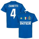 【予約RET06】ブルー4RE-TAKE インテル Team Tシャツ 4番 サネッティ ブルー【サッカー/Inter Milan/Zanetti/セリエA】ネコポス対応可能