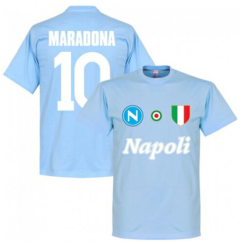【予約RET06】RE-TAKE ナポリ Team Tシャツ 10番 マラドーナ スカイ【サッカー/Napoli/Maradona/セリエA】ネコポス対応可能