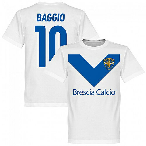 【予約RET06】ホワイトRE-TAKE ブレッシア Team Tシャツ 10番 バッジョ ホワイト【サッカー/Brescia/Baggio/セリエA】ネコポス対応可能