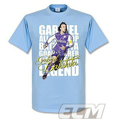 【予約RET01】RE-TAKE ガブリエル バティストゥータ フィオレンティーナ レジェンドTシャツ スカイブルー【サッカー/Batistuta/アルゼンチン代表/Fiorentina】ネコポス対応可能