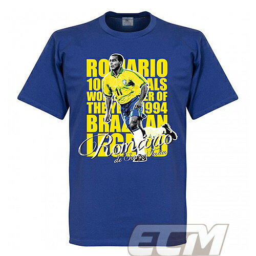 【予約RET01】RE-TAKE ロマーリオ レジェンドTシャツ ブルー【サッカー/ワールドカップ/ブラジル代表/Romario】ネコポス対応可能