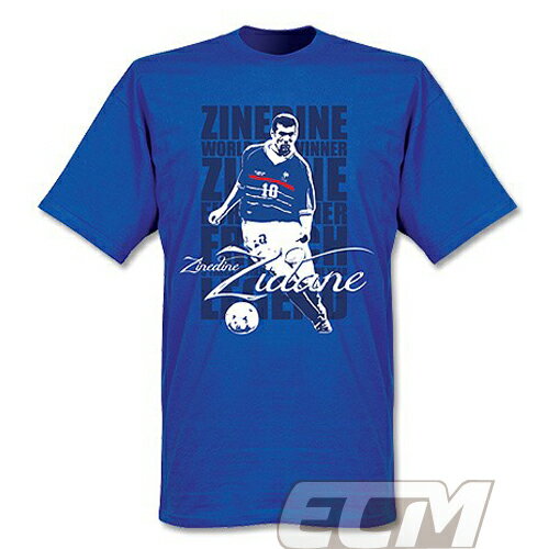 【予約RET01】RE-TAKE ジダン レジェンドTシャツ ブルー【サッカー/ワールドカップ/フランス代表/Zidane】ネコポス対応可能