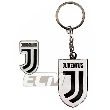 【国内未発売】ユベントス オフィシャル ピンバッジ＆キーリングセット【Juventus/キーホルダー/サッカー/セリエA】ネコポス対応可能 ECM12