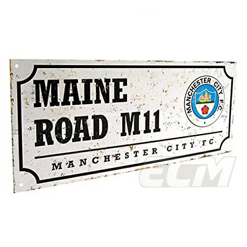 【ECM25】マンチェスターシティ レトロ ストリートサイン"MAINE ROAD"【プレミアリーグManchester City..