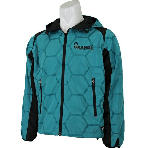 【SALE35%OFF】【GS018】GRANDE HEXAGON フードジャケット アクアxブラック【グランデ/サッカー/フットサル/サポーター/トレーニング...