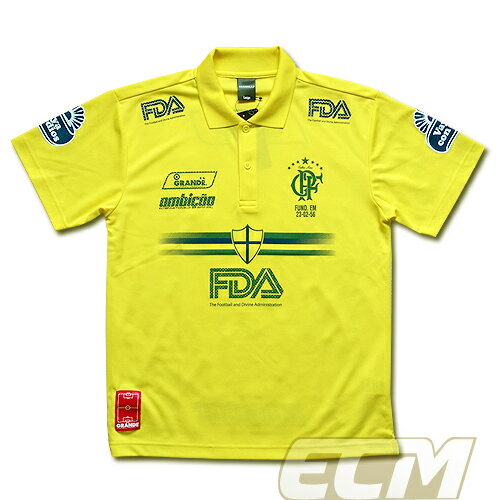 【GRN2017SS】GRANDE FDAドライメッシュ ポロシャツ イエロー【グランデ/サッカー/フットサル/サポーター/POLO】ネコポス対応可能