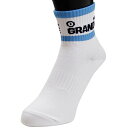 【GRN2017SS】GRANDE 2-LINE ハーフソックス ホワイト x サックスブルー【グランデ/サッカー/フットサル/サポーター/靴下】ネコポス対応可能