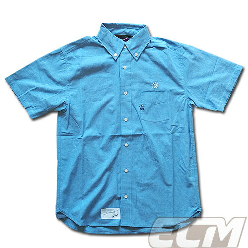 【GRN2017SS】GRANDE シャンブレーボタンダウン半袖シャツ Tブルー【グランデ/サッカー/フットサル/サポーター/POLO】ネコポス対応可能