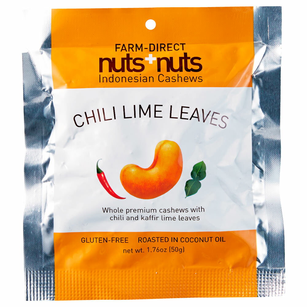 ナッツ+ナッツ チリライムリーフ 50g×32個（1ケース） カシューナッツ nuts+nuts Indonesian Cashews CHILI LIME LEAVES 