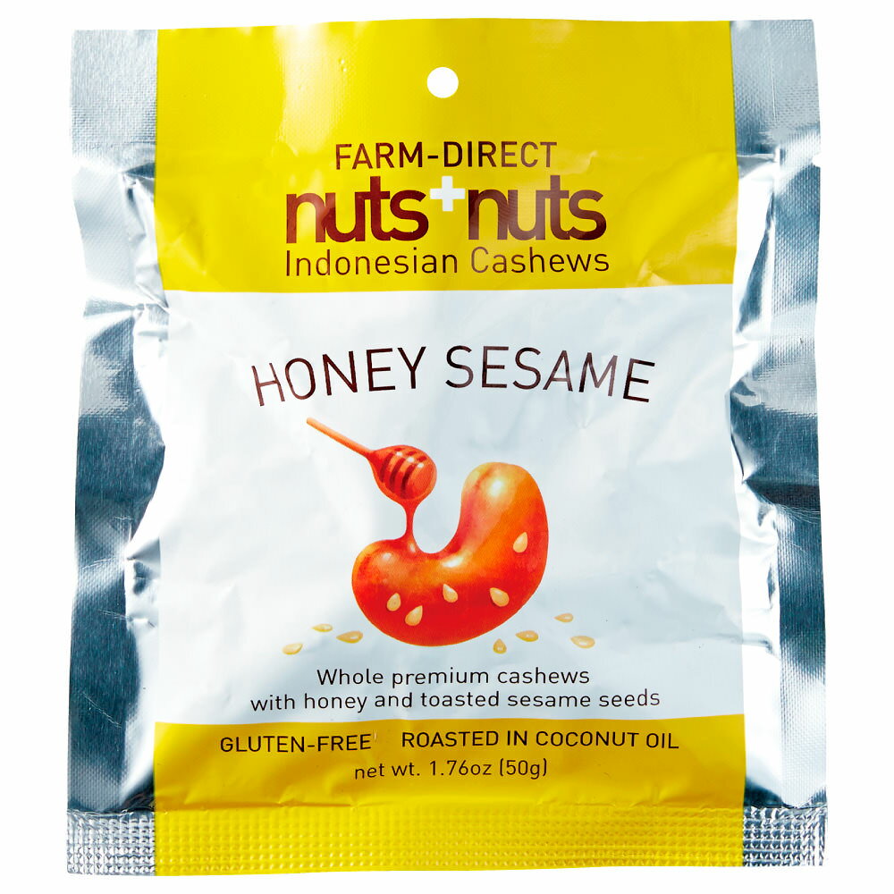 ナッツ+ナッツ ハニーセサミ 50g×32個（1ケース） カシューナッツ nuts+nuts Indonesian Cashews HONEY SESAME [正規輸入品]