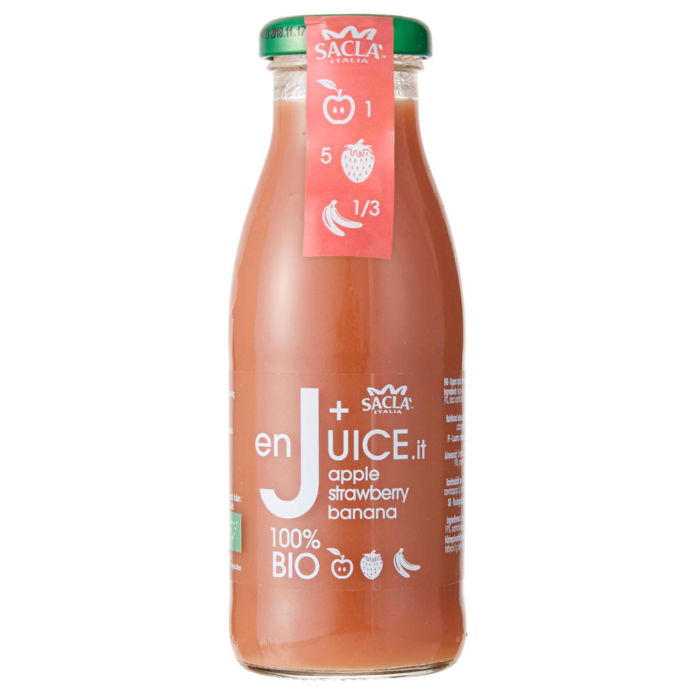 サクラ アップルストロベリーバナナ 250ml×8本（1ケース）オーガニック フルーツ ジュース 砂糖不使用 SACLA apple strawberry banana organic fruits juice 100% BIO [正規輸入品]