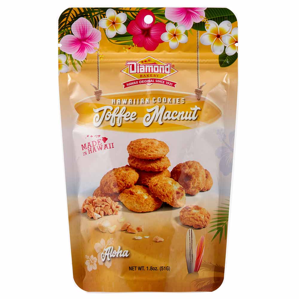 ダイアモンドベーカリー ハワイアンクッキー トフィーマカナッツ 51g Diamond BAKERY HAWAIIAN COOKIES TOFFEE MACNUT ハワイ クッキー お土産 