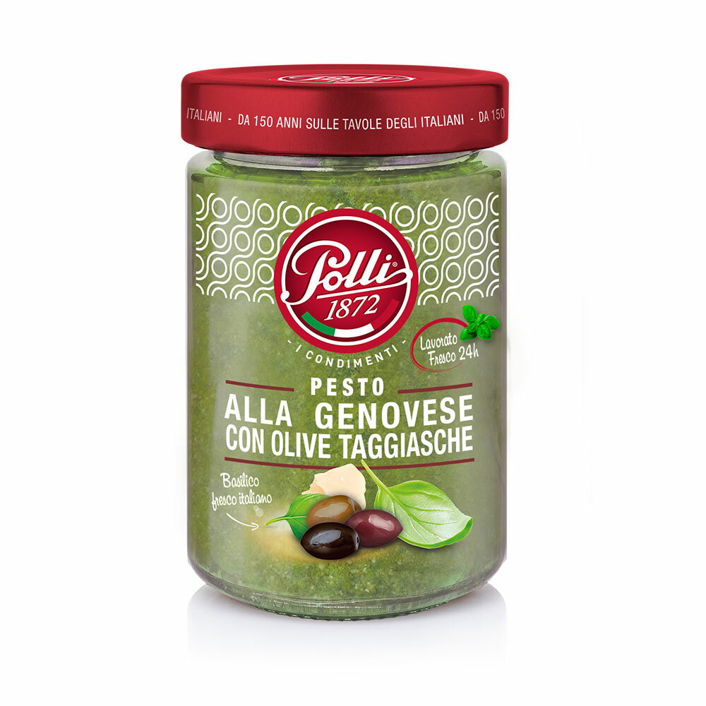 ポッリ ジェノベーゼ　ブラックオリーブ入り 190g パスタソース イタリア 海外 輸入 食品 polli PESTO ALLA GENOVESE CON OLIVE TAGGIASCHE [正規輸入品]のサムネイル