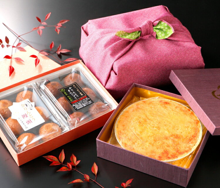 バレンタイン ホワイデー スイーツ ギフト 詰め合わせ 内祝い お礼 お祝い お返し 誕生日 お供え プレゼント★ 高級風呂敷付き★ランキング1位獲得コンビ「選べる かりんとうまんじゅう 12個」と「スイートポテト」のセット