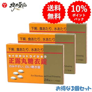 【第2類医薬品】 ニッシン正露丸糖衣錠 24錠 ×3個 正露丸 糖衣 はら薬 渡辺薬品