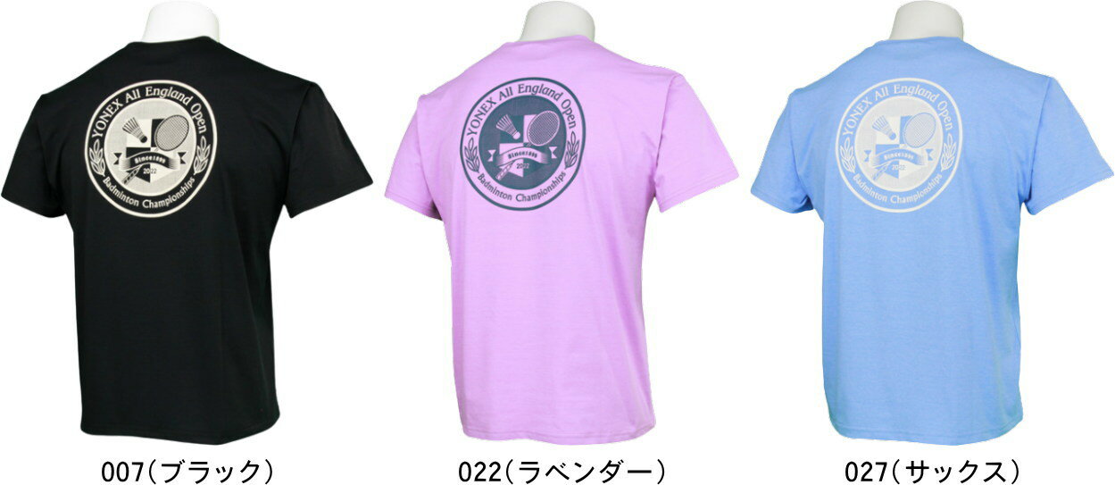 【あす楽】【メール便対応】YONEX ヨネックス バドミントン ユニドライTシャツ UNISEX 男女兼用 YOB22020 2022YONEX全英選手権(バドミントン) 数量限定