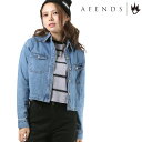 レディース トップス 長袖 シャツ AFENDS アフェンズ Bygone 18C8-02G カジュアルシャツ デニムシャツ クロップド丈 春 夏 秋 冬 FF3 H27