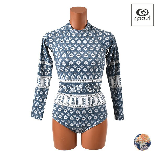 Ripcurl L Sl リップカール L Sl Back Sip サーフィン Uv Surf Back Suit S03 872 レディース 長袖 ラッシュガード サーフスーツ Uvカット Hx1 F12 ムラサキスポーツ店サーフ スイムウェア カバーオール サーフィン 海 プール 花柄 エスニック 総柄 オールインワン