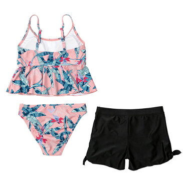 ROXY ロキシー MINI FOR A SONG TSW212102 キッズ ジュニア ガールズ 水着 3点セット ビキニ ビスチェ ショートパンツ付き 110〜150cm IX2 F1
