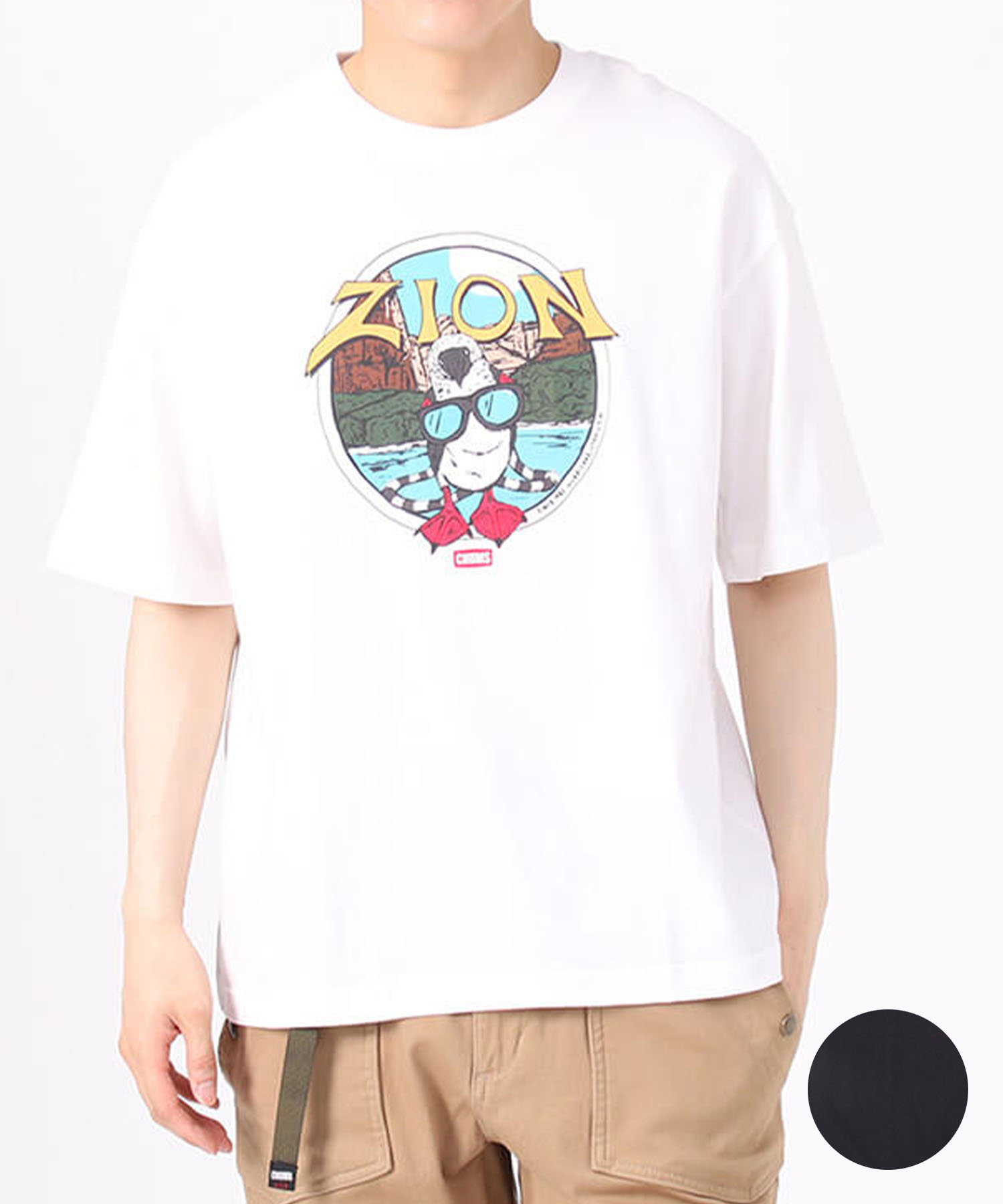 CHUMS ॹ Oversized ZION Souvenir CHUMS T-Shirt DESI CH01-2183  Ⱦµ T KK1 F12