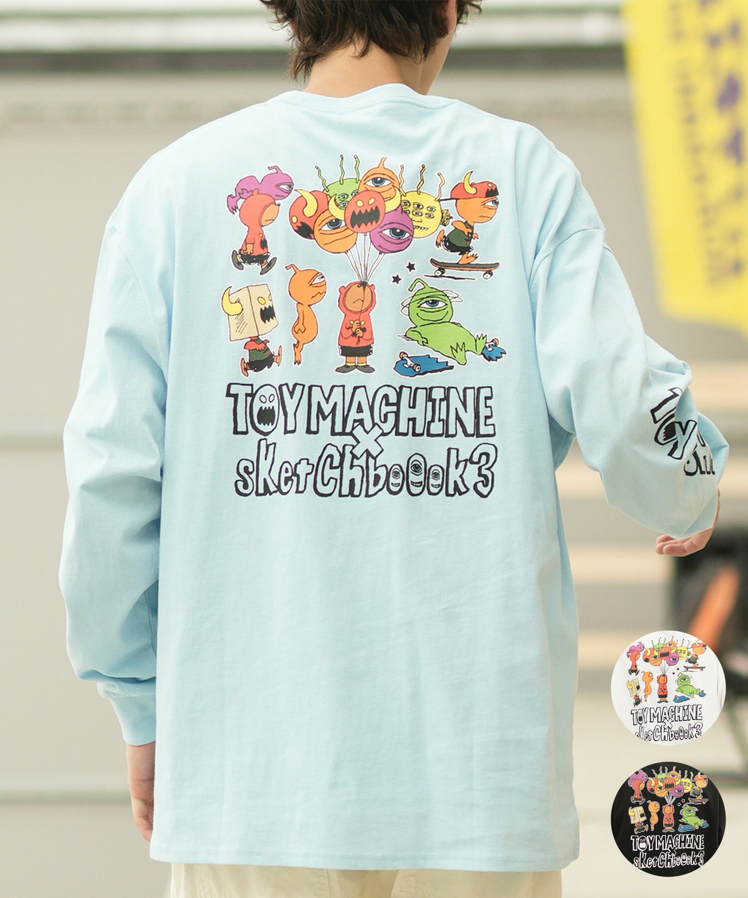 TOY MACHINE/トイマシーン 長袖 Tシャツ ロンT ビッグシルエット バックプリント MTMFDLT4 ムラサキスポーツ限定