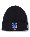 NEW ERA/ニューエラ Kid's ベーシック カフニット MLB Team Logo ニューヨーク・メッツ ブラック キッズ ビーニー ニット帽 13762884