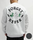 FORGET NEVER/フォーゲットネバー ヘビーウェイト 裏起毛 メンズ トレーナー クルーネックスウェット バックロゴ 234OO1TR090FN ムラサキスポーツ別注