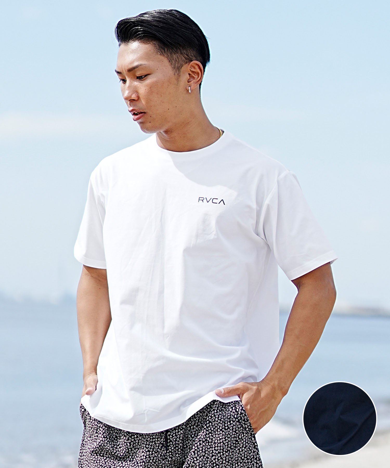 RVCA ルーカ メンズ ラッシュガード 半袖 Tシャツ ユーティリティ 水陸両用 バックプリント BE041-802