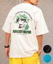 FORGET NEVER フォーゲットネバー メンズ 半袖Tシャツ バックプリント オーバーサイズ 242OO1ST200FN ムラサキスポーツ限定