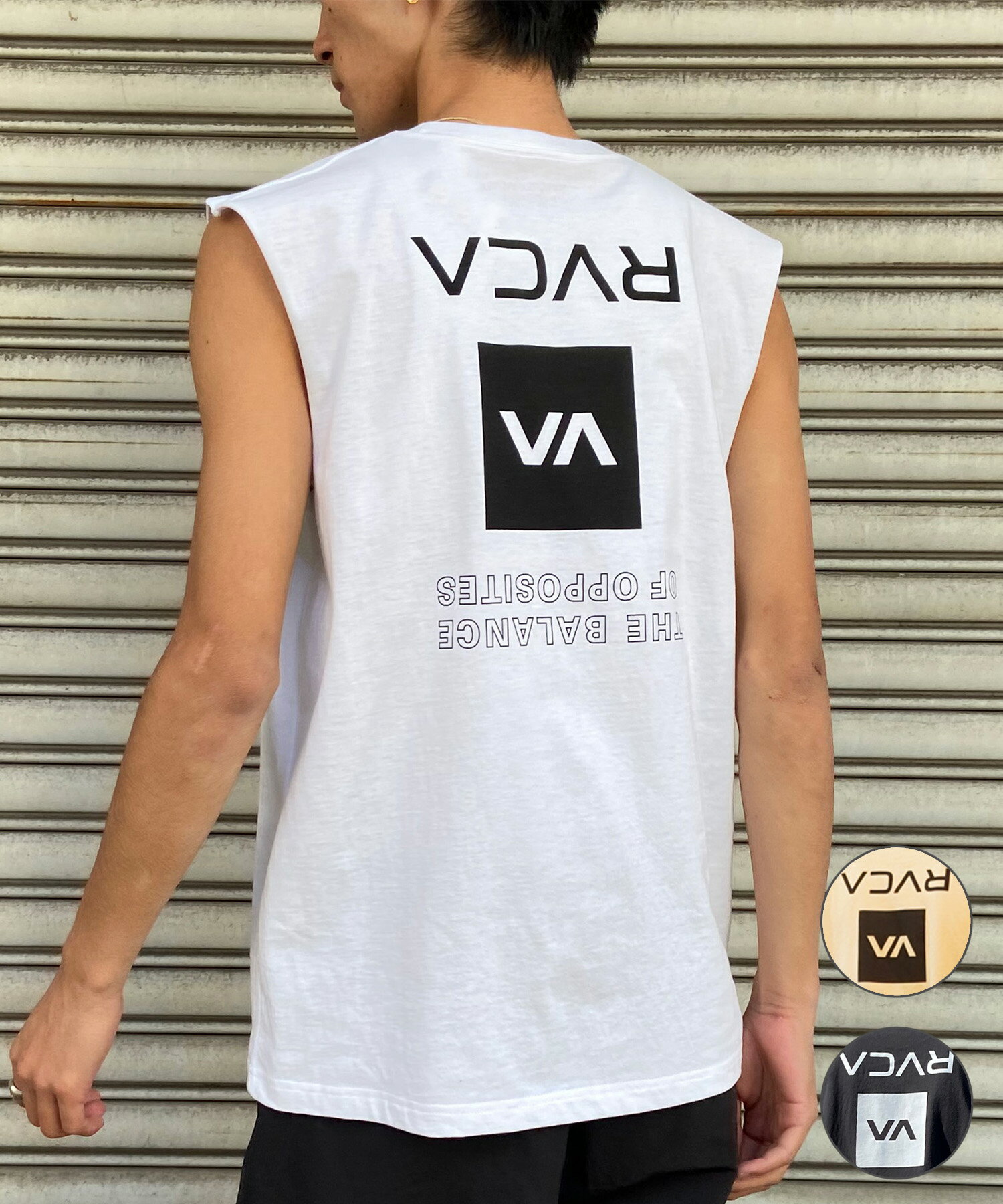 ルーカ タンクトップ  メンズ RVCA ルーカ メンズ タンクトップ マッスルタンク カットオフスリーブ ボックスロゴ ノースリーブTシャツ BE041-352