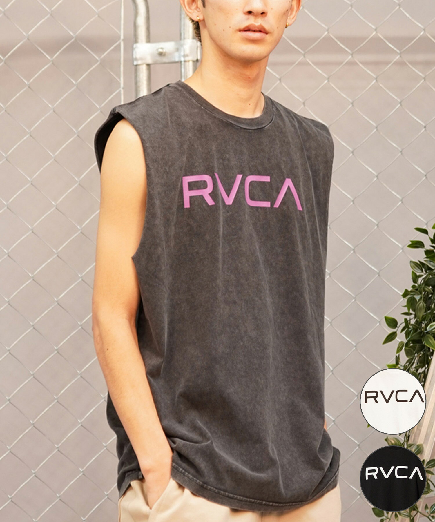 ルーカ タンクトップ  メンズ RVCA ルーカ メンズ タンクトップ カットオフ クルーネック BE041-353