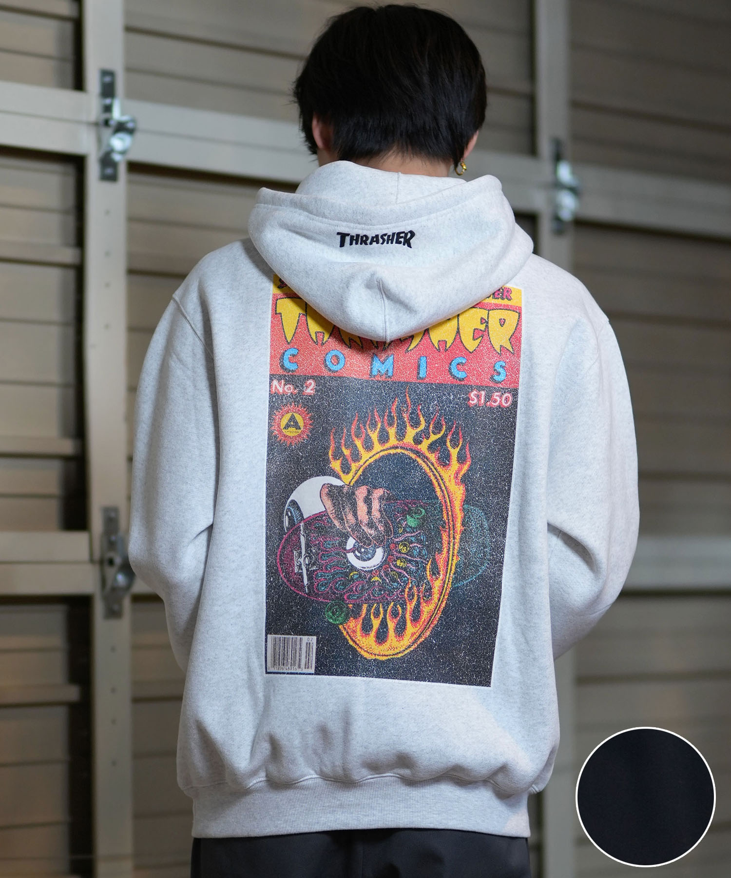 THRASHER スラッシャー パーカー メンズ THRASHERコミックPTパーカー 243TH1PK009 ムラサキスポーツ限定
