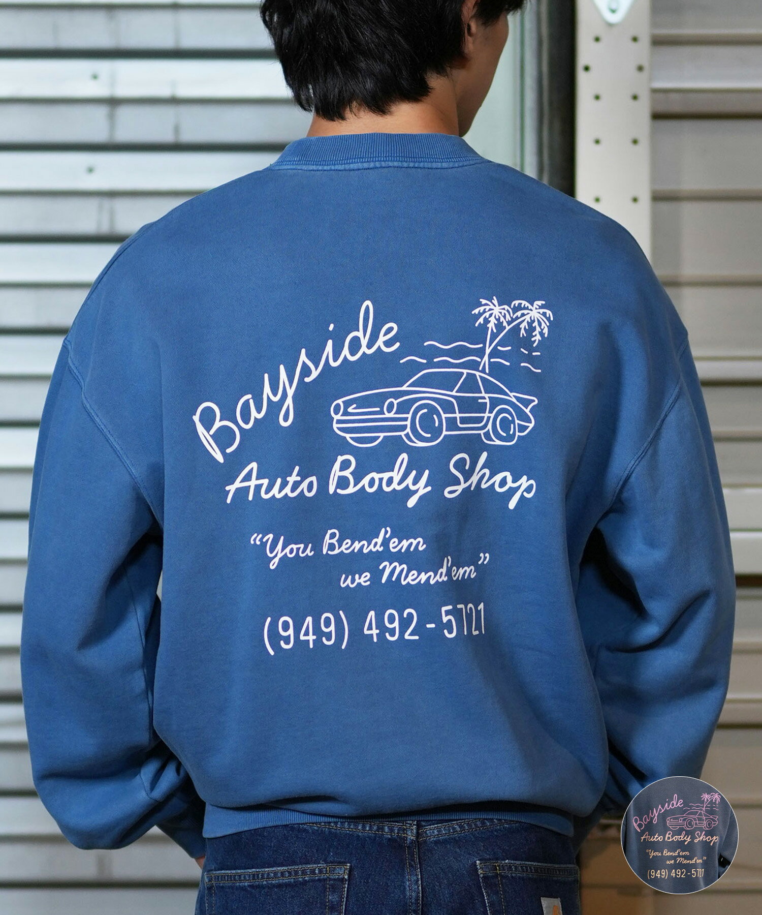 LOST ロスト トレーナー クルーネック メンズ スウェット バックプリント 裏起毛 L24F1104 ムラサキス..