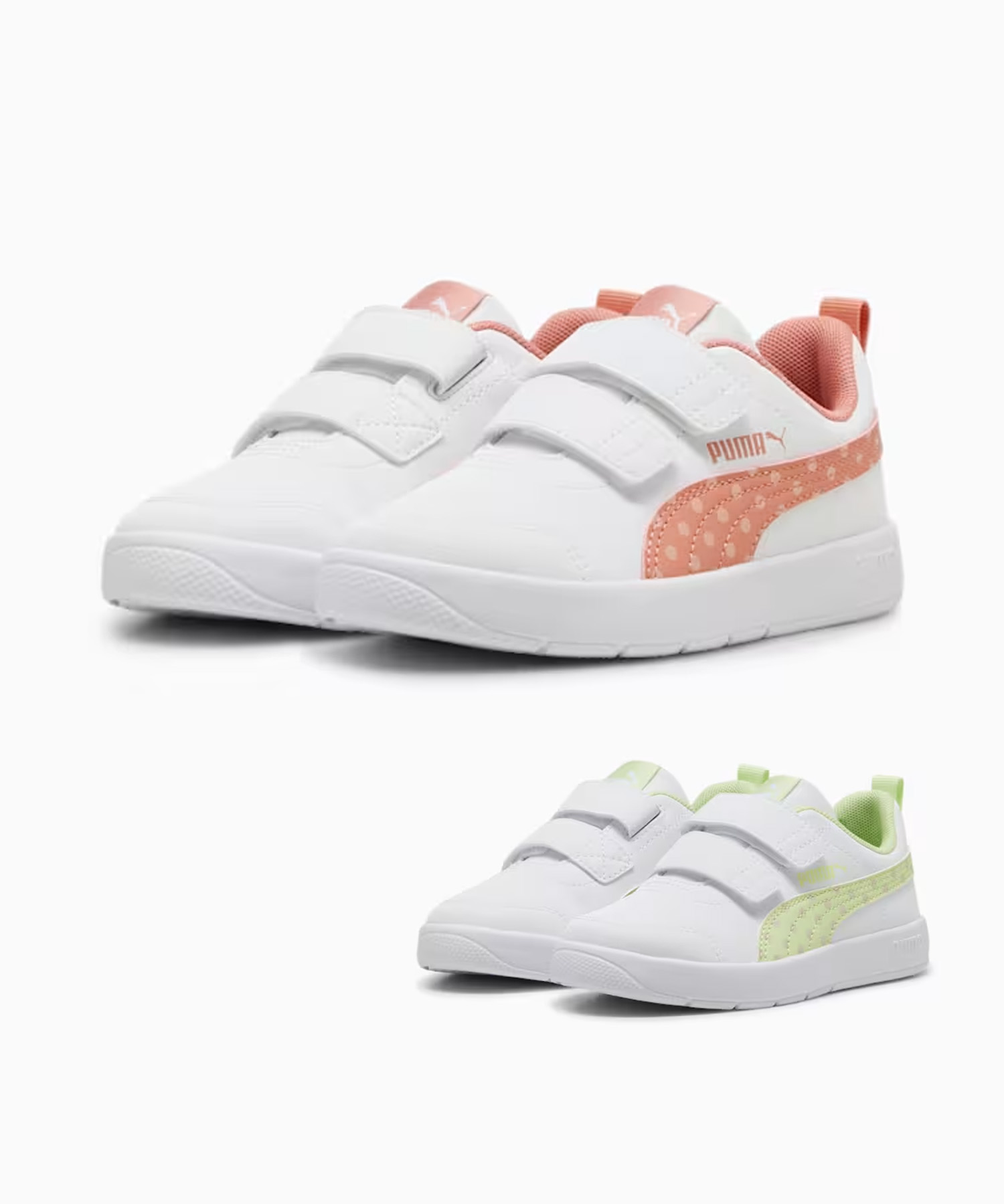 PUMA プーマ スニーカー キッズ ベルクロ ガールズ コートフレックス V3 ドッティ DOTTY V PS 17.0〜21.0cm 398758